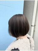 ボブ　白髪ぼかしハイライト