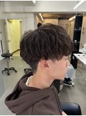 ゆるふわ無造作ツイストスパイラルメンズマッシュ