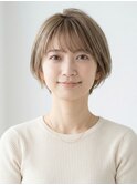 ショートボブ ミルクティー