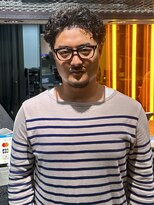 ブラック(BLACK)&nbsp;オールバックパーマ／メンズパーマ