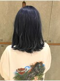 外国人風ハイトーン×ネイビーブルー♪