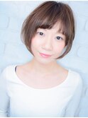 【morio池袋】大人かわいい斜めバング小顔耳かけショートボブ#