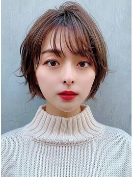 クーエフー(coo et fuu) 20代30代40代くしゃっと外ハネパーマショートボブ 内見 加瑞磨