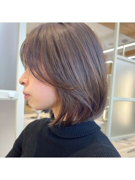 アフロートリノ(AFLOAT Leino) 【修】20代30代40代◎透明感カラー×韓国切りぱなしボブ