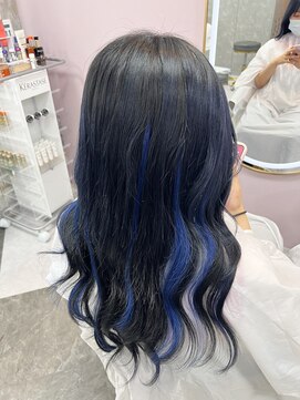 ガルボヘアー 名古屋栄店(garbo hair) #プルエクステ#ブルー#ハイライト#10代#20代#名古屋