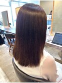 縮毛矯正　ストレート　ツヤ髪　ブラウンヘア　髪質改善　ツヤ髪