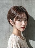 丸みショート×ハイライトカラー【TELAHAIR】