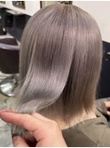 ハイトーンカラーミルクティーベージュミニボブ