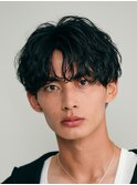 大分波巻きパーマメンズマッシュシャドウパーマツイストパーマ