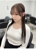 顔周りカット× 透明感ベージュカラー