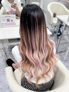 ココ エクステンション(coco extension) pink×whiteハイライト