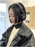 ＊20代30代ミニボブレイヤー丸みボブ前髪ありボブ顔周りレイヤー