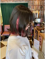 アース いわき店(HAIR&MAKE EARTH)&nbsp;インナーピンク×外ハネボブ