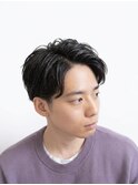 メンズビジネスツーブロックフェザーニュアンスパーマ理容室