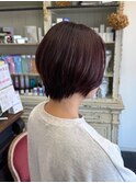 (暗めカラー) ショート×カシスレッド