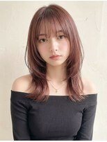 ケイバイミシェリー(kei by misherry) ミルクティーピンクベージュ/ざくざくレイヤーカットロング