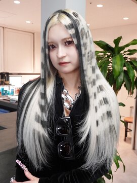 アルバム 銀座(ALBUM GINZA) ダブルカラーホワイトベージュブリーチロング_ba585784