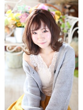 ロルド シェリ(Rold Cheri) ゆるふわ外ハネカール×スモーキーピンク