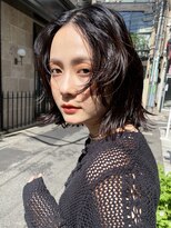 アイティーバイアルバム 藤沢店(IT by ALBUM) ワンレンボブ_カーキグレージュフェザーバング_28572