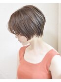 前髪長め大人小顔ショート30代40代50代　藤沢