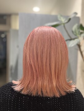 アクロス ヘアーデザイン 溝の口店(across hair design) ケアブリーチ＋ペールピンクカラー