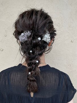 ピケ(pique) 結婚式セット☆編み下し/暗髪/ヘアアレンジ/20代/30代/40代