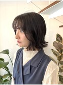 ボブ 外ハネ 暗髪 大人ヘア ◎Aina