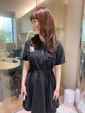 マイル 渋谷(mile) ミディアムレイヤー×ブリーチなし暖色カラー