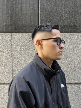 レンゲン(LENGEN) 束感刈り上げビジネス七三ツーブロックアップバング１tgd