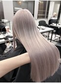 ピンクベージュ透明感カラー/ウルフレイヤーロング/ボブルフ