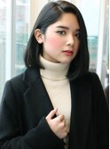 マチルダボブピンクベージュインナーグレージュハイライト大人