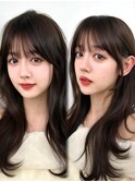 前髪顔まわり韓国ヘアレイヤーカットサイドバンク2wayバンク韓国