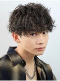 波巻きパーマメンズツイストスパイラルパーマツーブロック