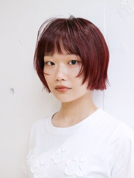 ボブくびれミディ顔周りレイヤー韓国ヘアミディアム_F21123