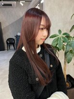 ニィー バイ ディコ(nii by Dico)&nbsp;縮毛矯正　ピンクブラウン　顔周りカット