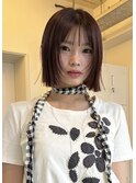 透明感カラー ボルドーカラー ボブカット 大名
