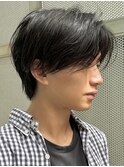 ウルフセンターパートショートネープシースルーマッシュ襟足有り