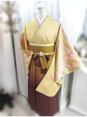 Cream卒業袴レンタル・梅とレトロブラウン袴コーデ
