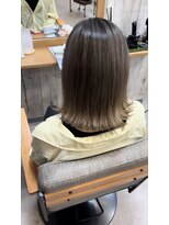 アンサ 城陽寺田店(ANSA)&nbsp;透明感グレージュ×外ハネミディ