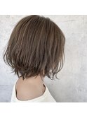 ミルクティーベージュとふんわりショートボブ ☆
