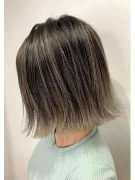 バベル(BABEL Hair Design) 【BABEL】エアタッチ＿耳かけ外ハネボブアッシュブラウン