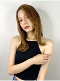 【Le'a渋谷Jo】外国人風_キャラメルベージュ_かきあげバング