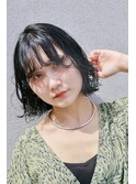 大人可愛い小顔ボブパーマ ゆるふわくせ毛風パーマ 20代30代