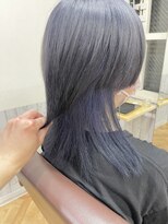 ビー オン ディー ヘア 池袋(BonD hair)&nbsp;#マッシュウルフのインナーブルーバイオレットカラー【池袋】