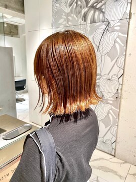 ラミ(L'ami) 大人ショートボブ/外ハネボブ/暖色チェリーブラウン