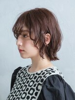アース 三軒茶屋店(HAIR&MAKE EARTH)&nbsp;三軒茶屋_レディース_ミディアム_ブラウン_コテ巻き_パーマ_小顔
