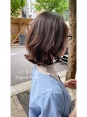 コテ巻き風デジタルパーマ　くびれパーマ