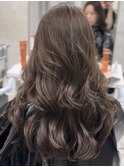韓国ヘア透明感ハイトーングレージュレイヤーカットブリーチなし