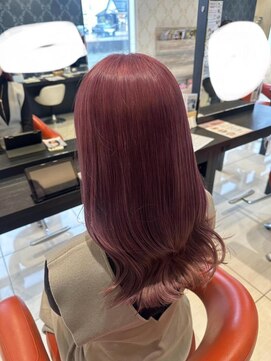 ルクールヘアアンドビューティー 燕三条店 艶感なるラベンダーピンク｜ベビーピンク レイヤーロング◎