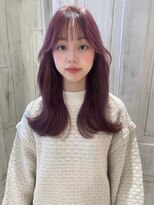 ピンクラベンダー／ブリーチ無しダブルカラー／韓国/10代20代